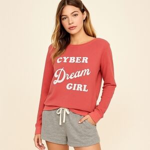 Wildfox "Cyber Dream Girl" Pullover Sweatshirt – Size XS – Pink – VGUC